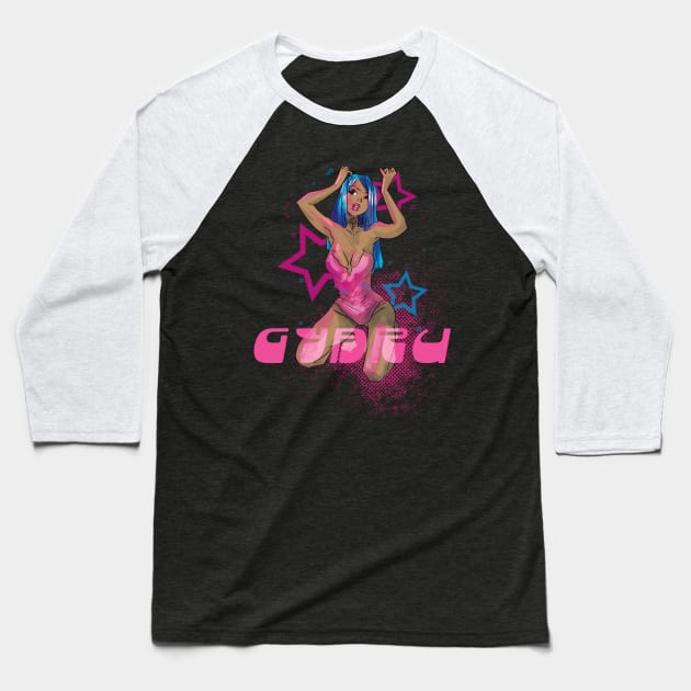 Gyaru Japanese 2000s Kawaii Girl Baseball T-Shirt by Milochka